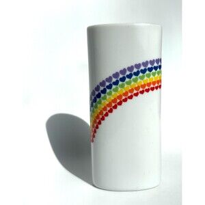 1980s Rainbow Heart Vase